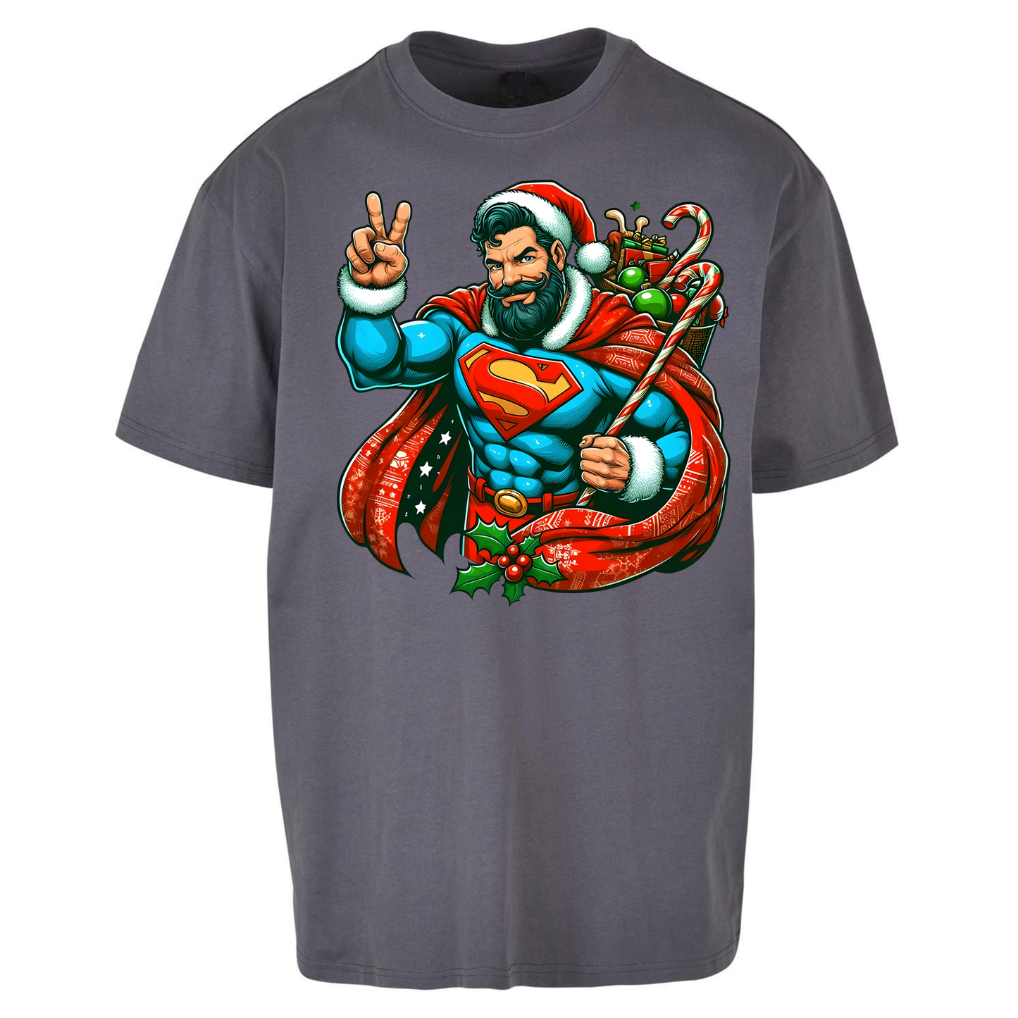 Superman Santa Oversized T Shirts