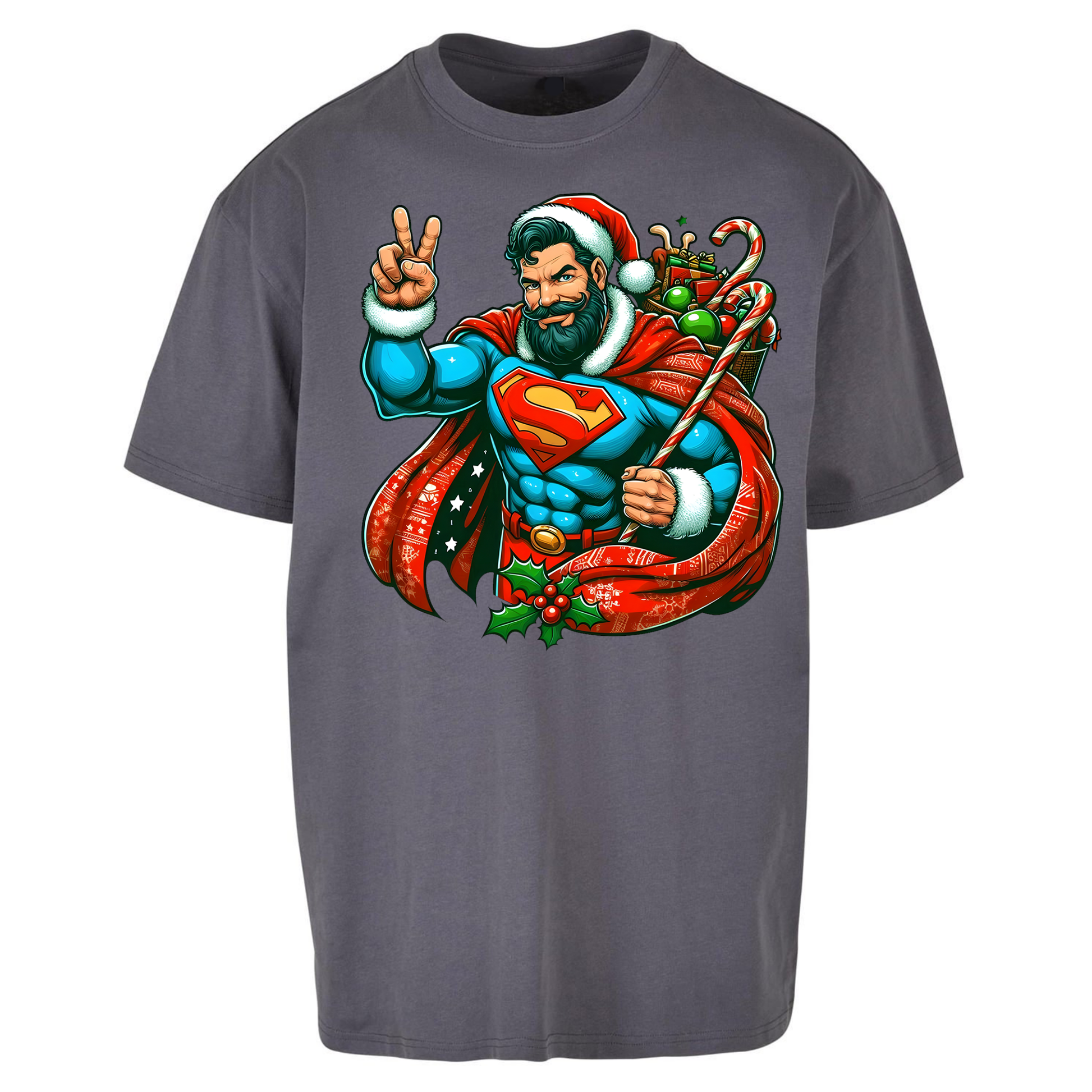 Superman Santa Oversized T Shirts