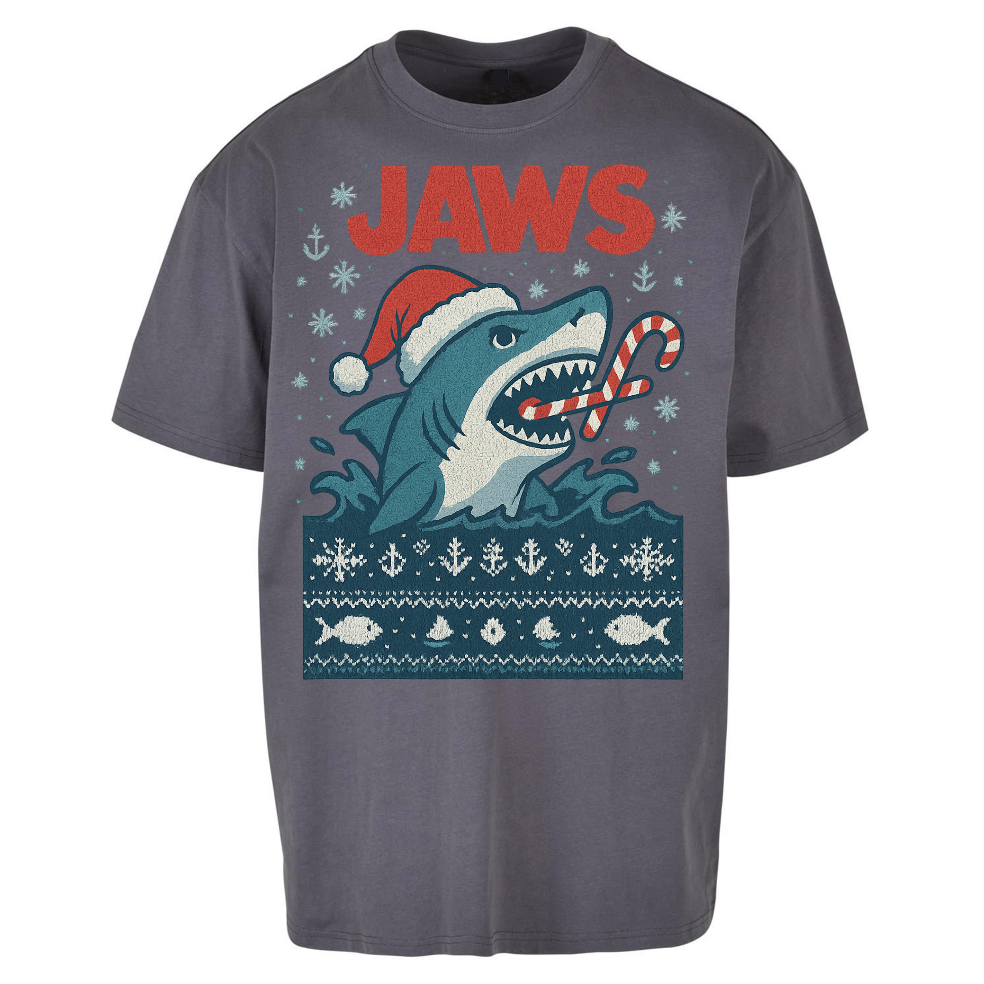 Jaws Christmas Oversized T Shirts