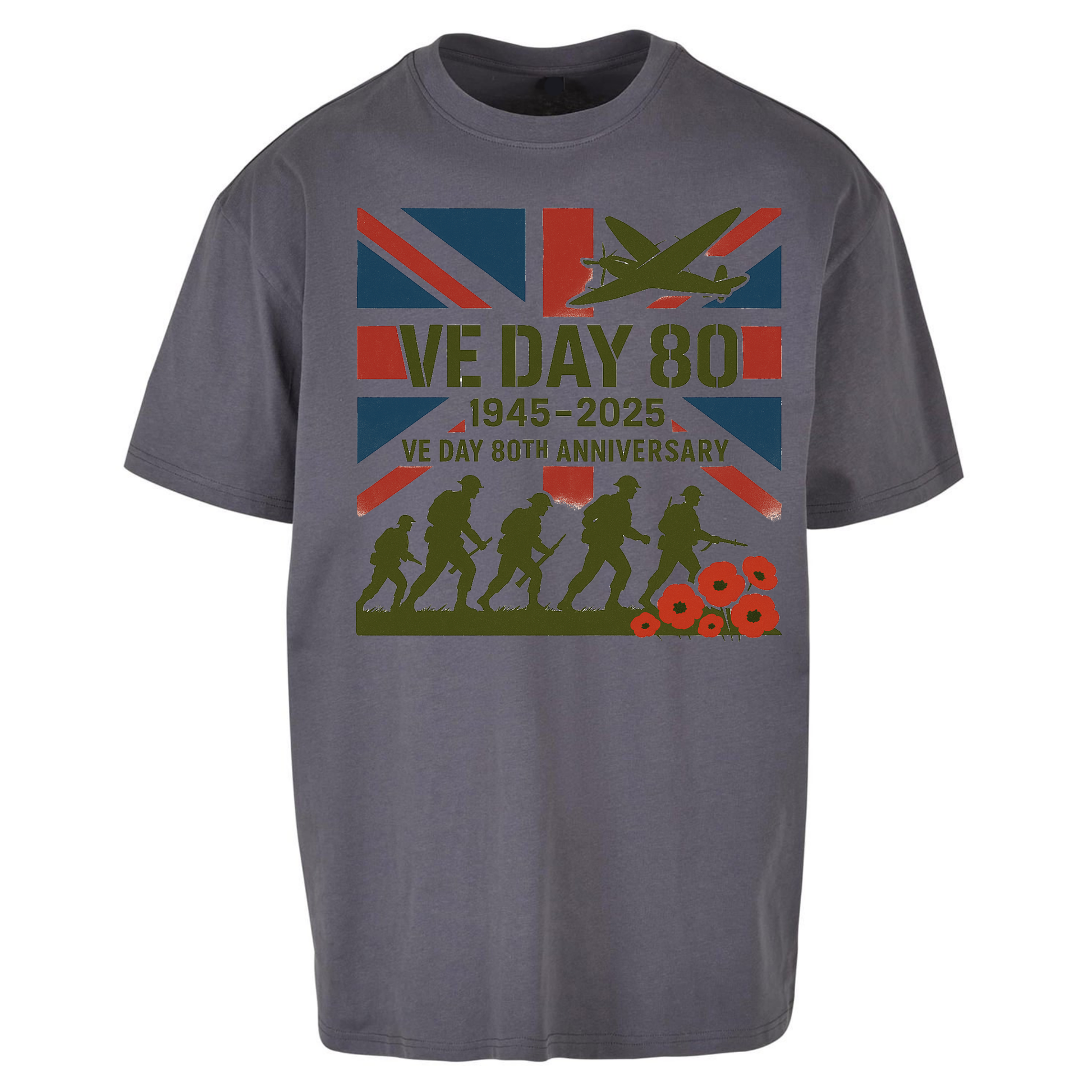 VE Day 80th Anniversary 1945 2025 Oversized T Shirts