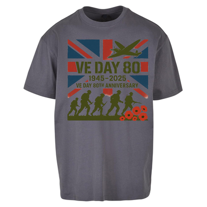 VE Day 80th Anniversary 1945 2025 Oversized T Shirts