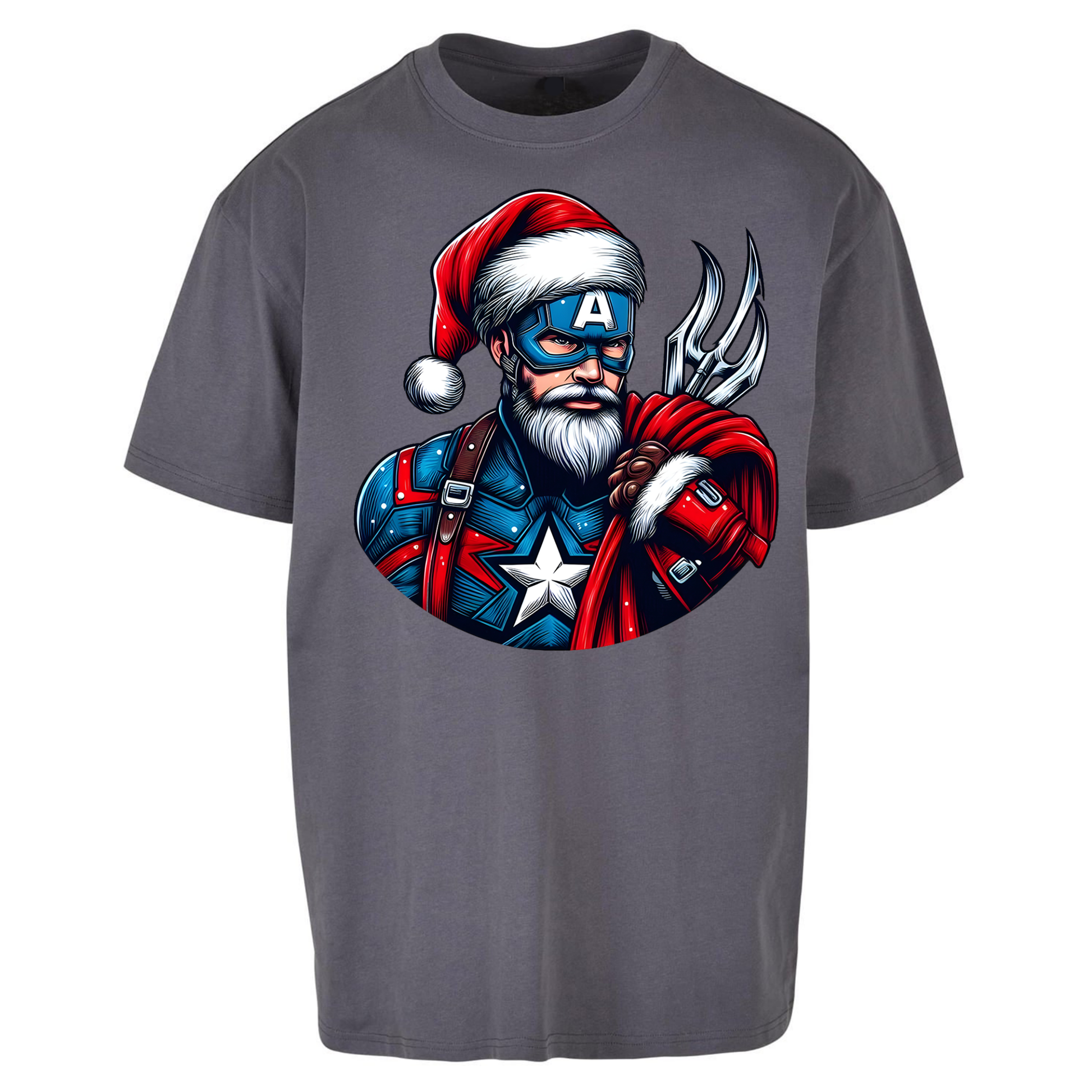Captain America Santa Oversized T Shirts