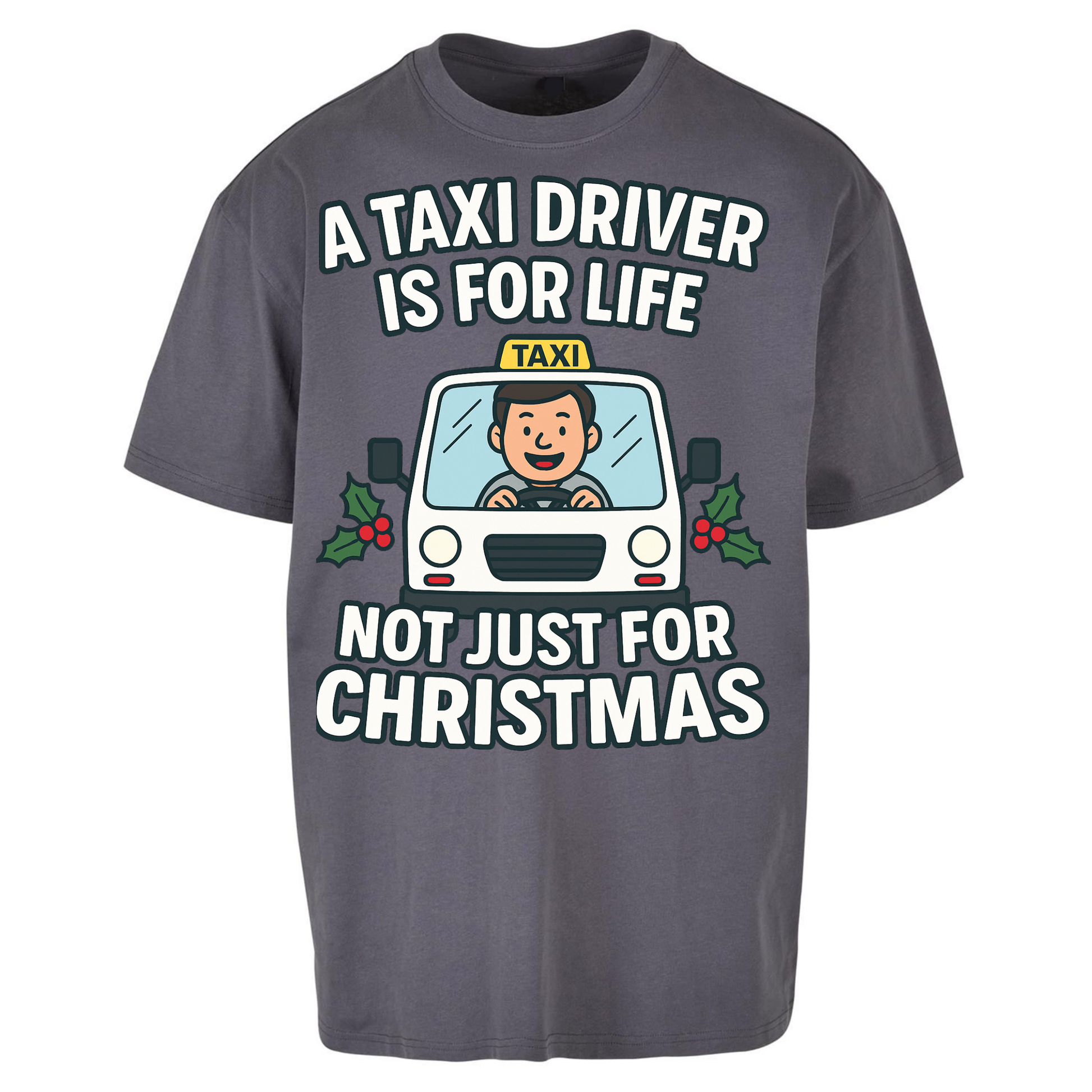 Taxi Driver Christmas Oversized T Shirts