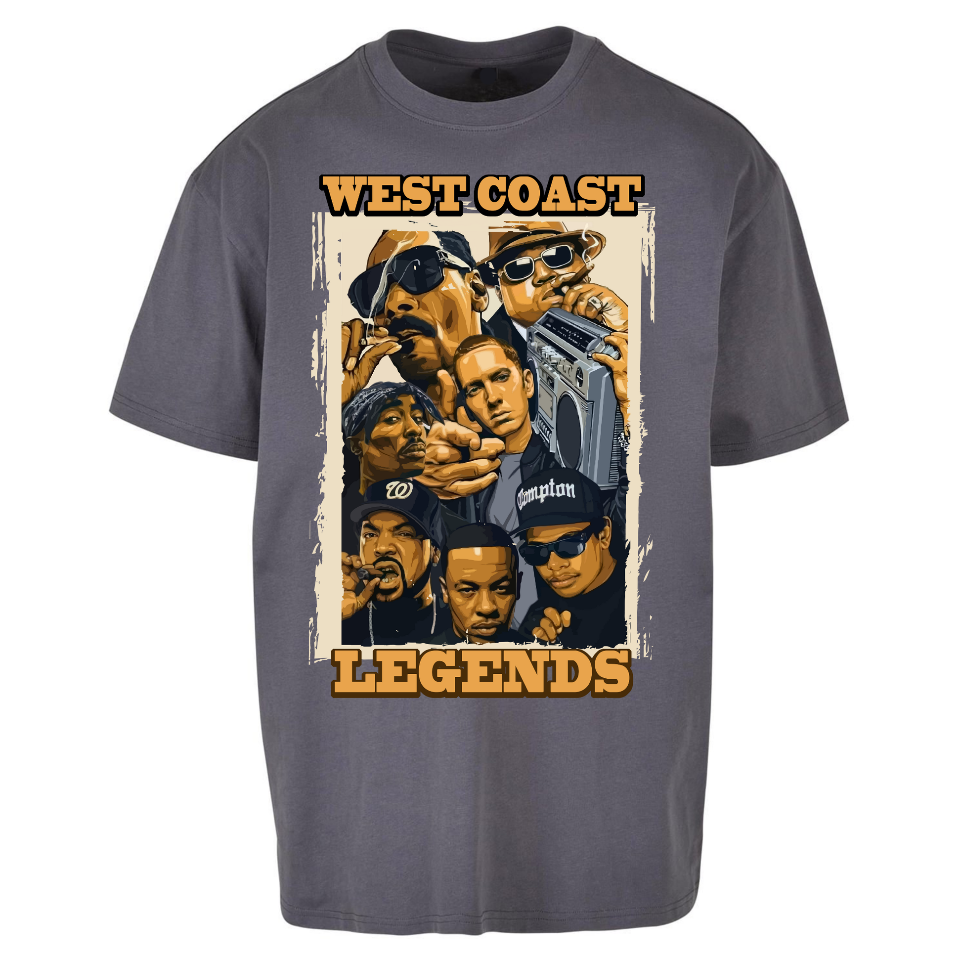 West Coast Legends Rappers Oversized T Shirts