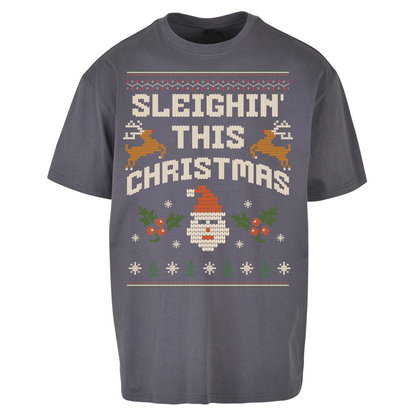 Sleighin This Christmas Christmas Oversized T Shirts