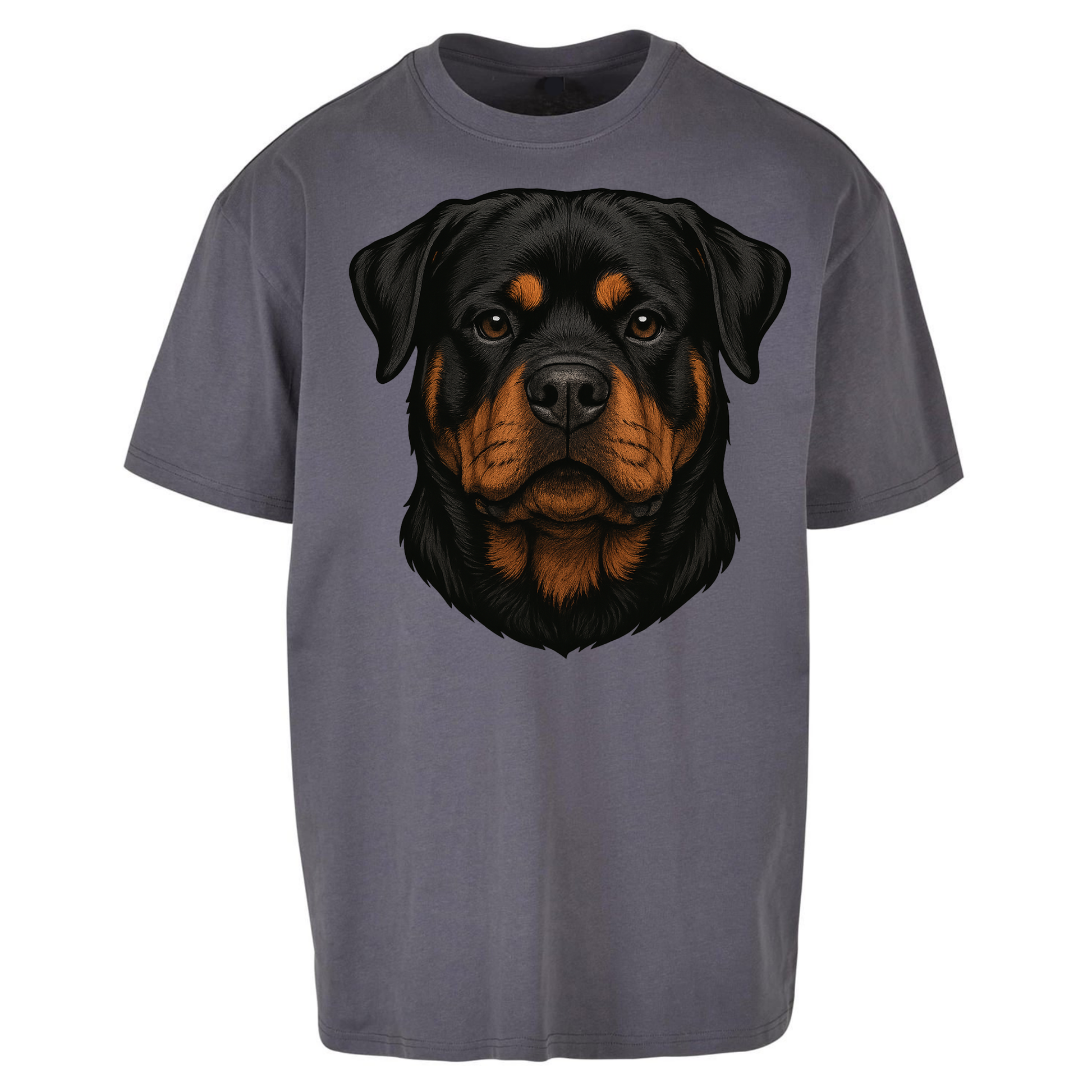 Rottweiler Face Oversized T Shirts