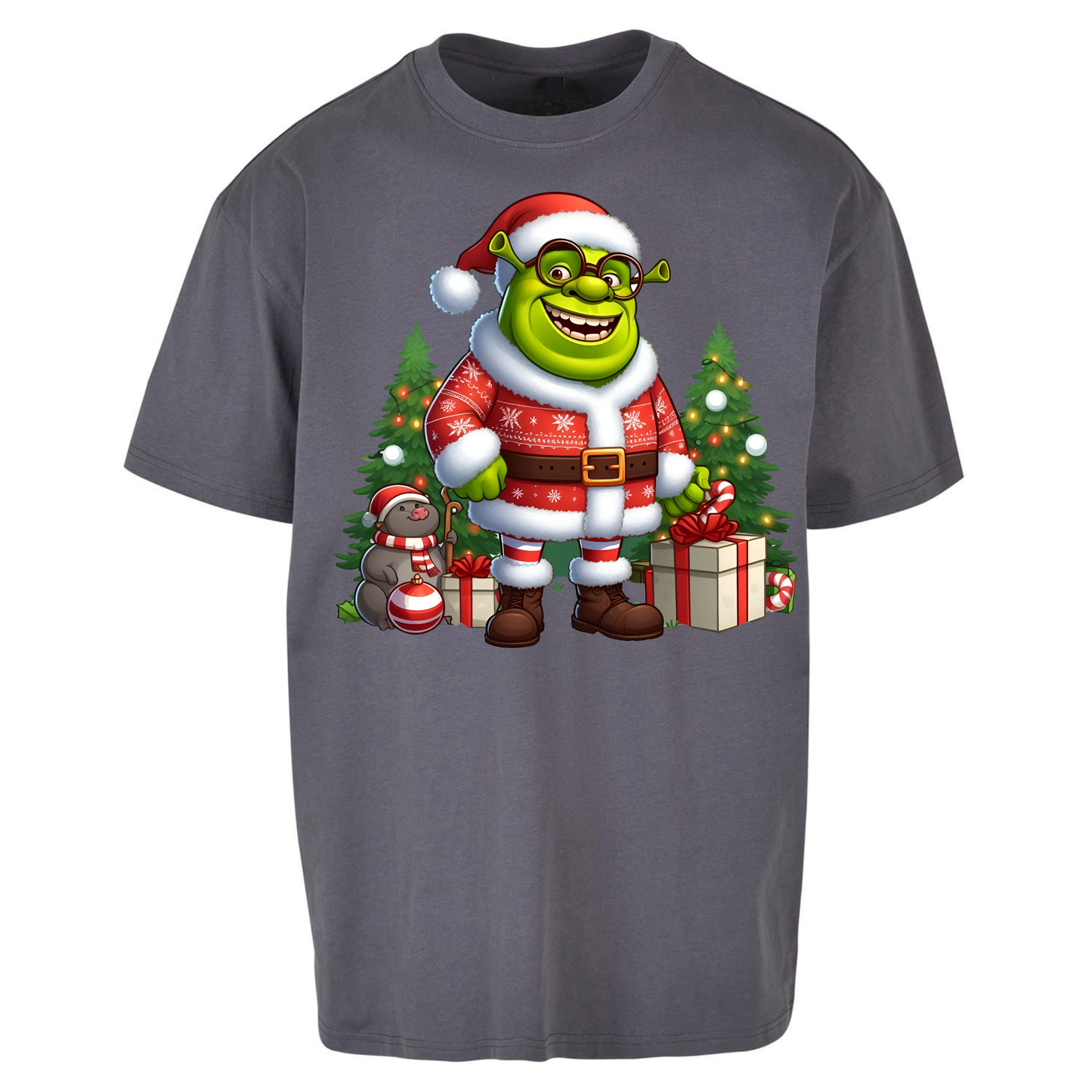 Shrek Santa Claus Presents Oversized T Shirts