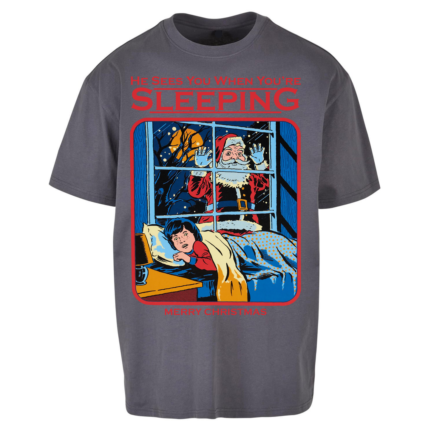 Creepy Santa Claus Christmas Oversized T Shirts
