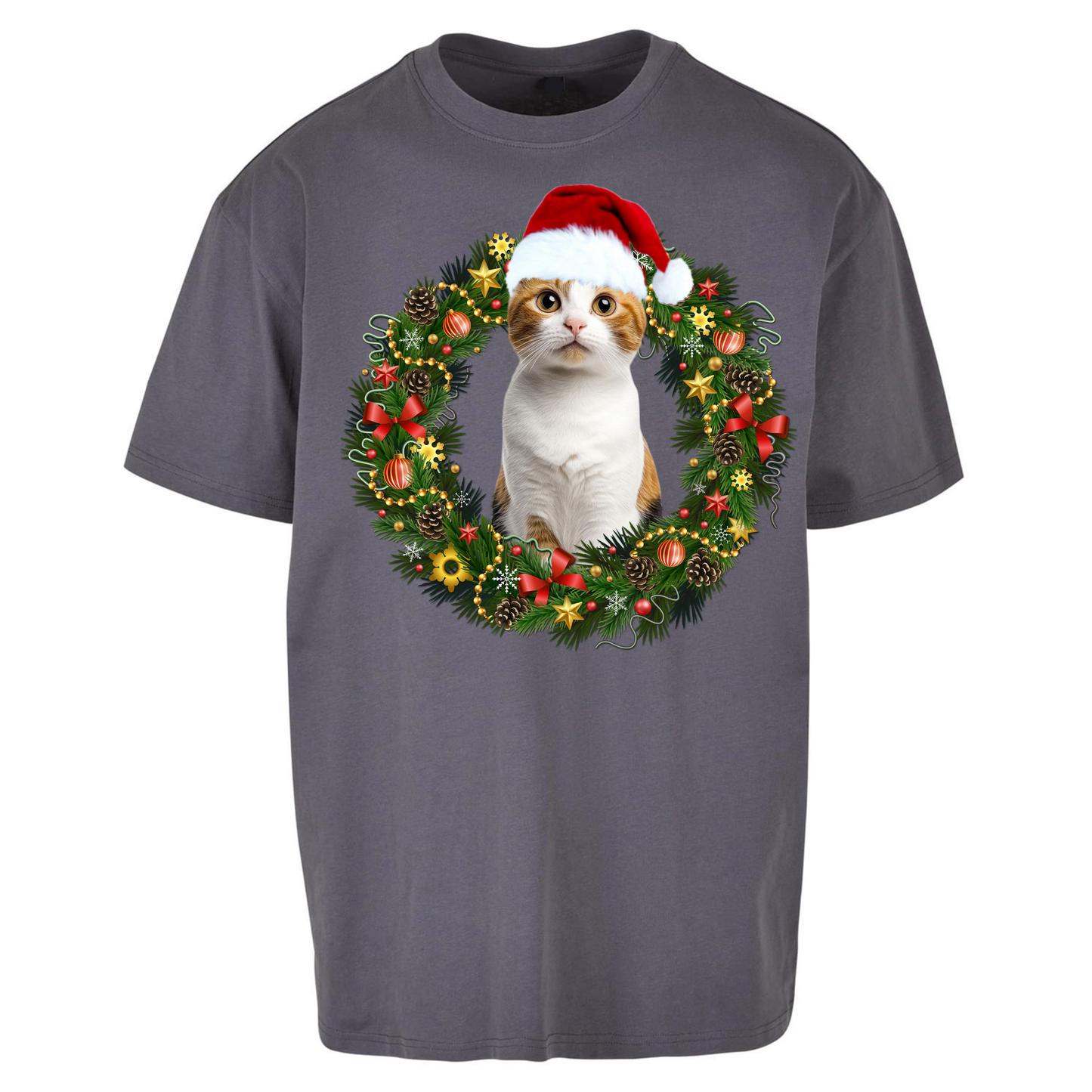 Cat Christmas Oversized T Shirts
