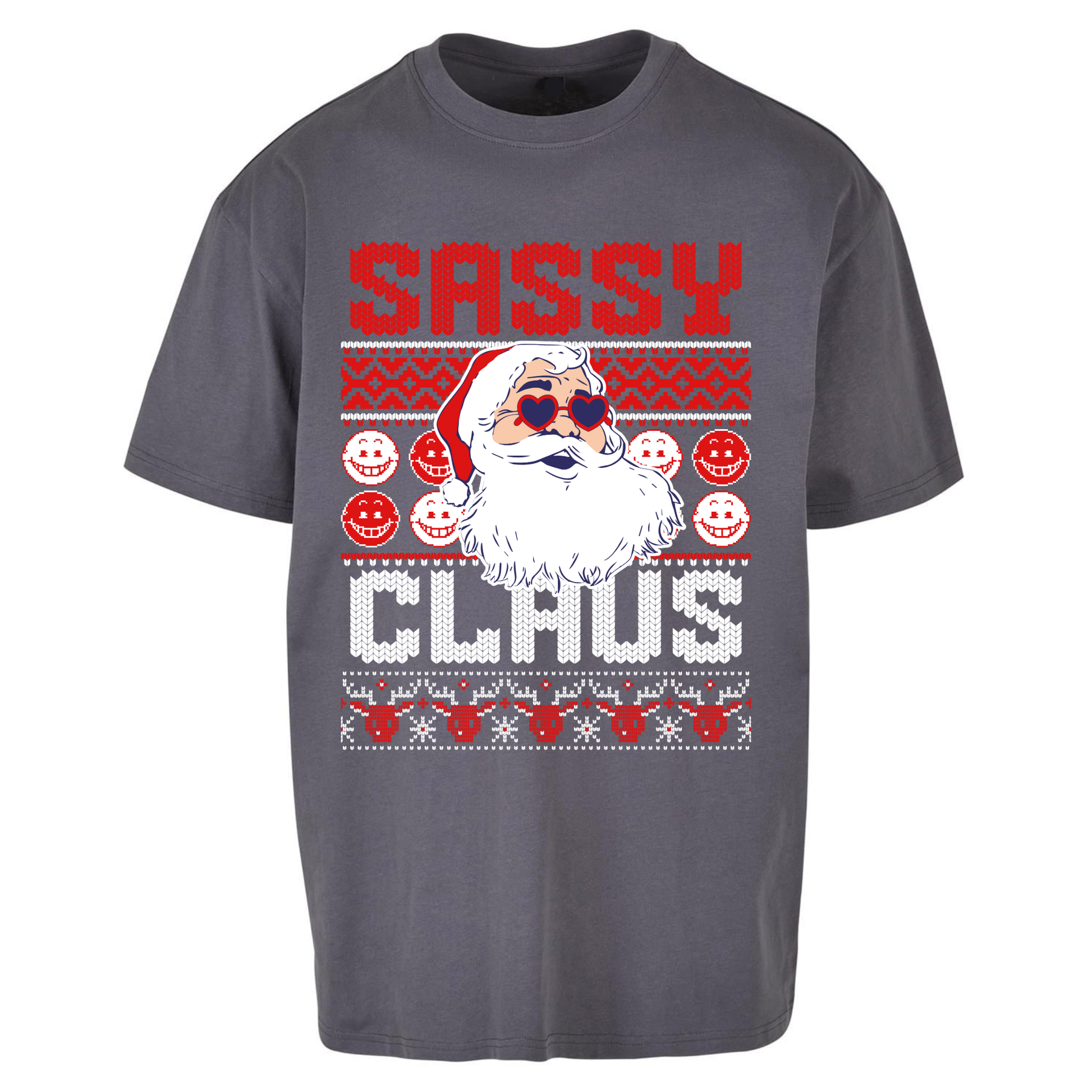 Sassy Claus Santa Christmas Oversized T Shirts