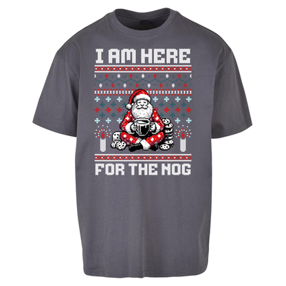 I am Here For The Nog Christmas Oversized T Shirts