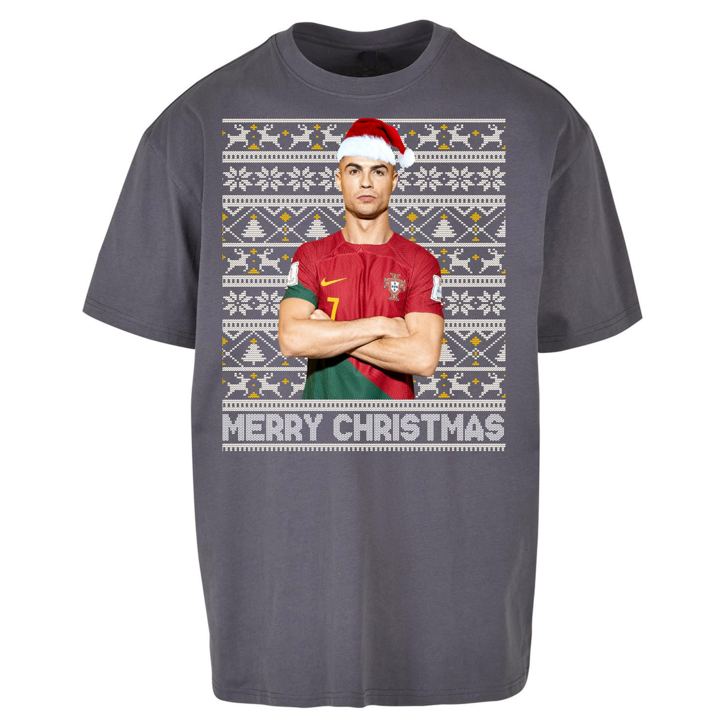 Merry Christmas Ronaldo Oversized T Shirts