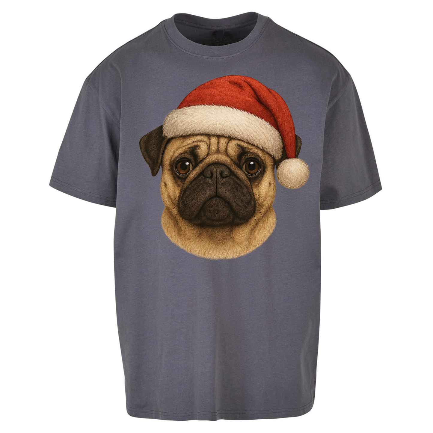 Pug Face Christmas Oversized T Shirts