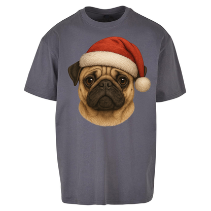 Pug Face Christmas Oversized T Shirts