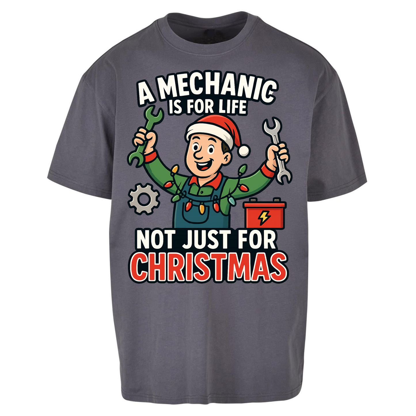 Mechanic Christmas Oversized T Shirts