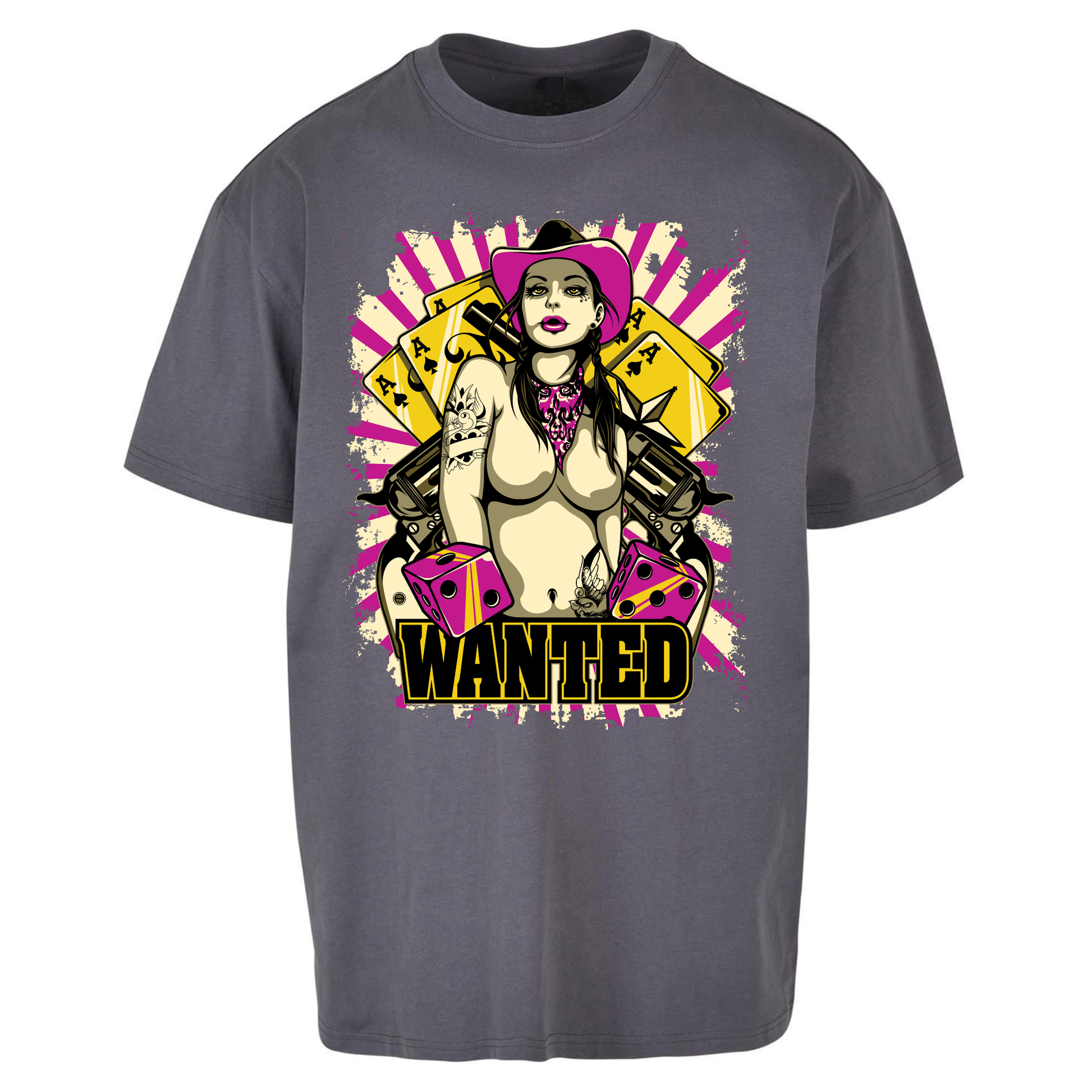 Wanted Ace Of Spades Oversized T Shirts