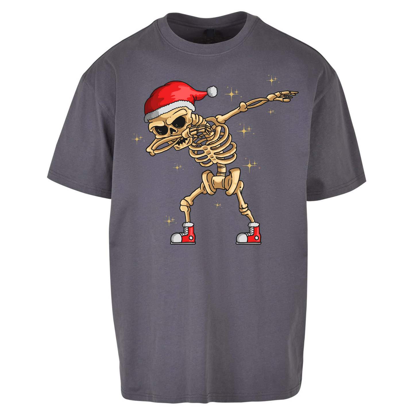 Santa Skellington Dabbing Christmas Oversized T Shirts