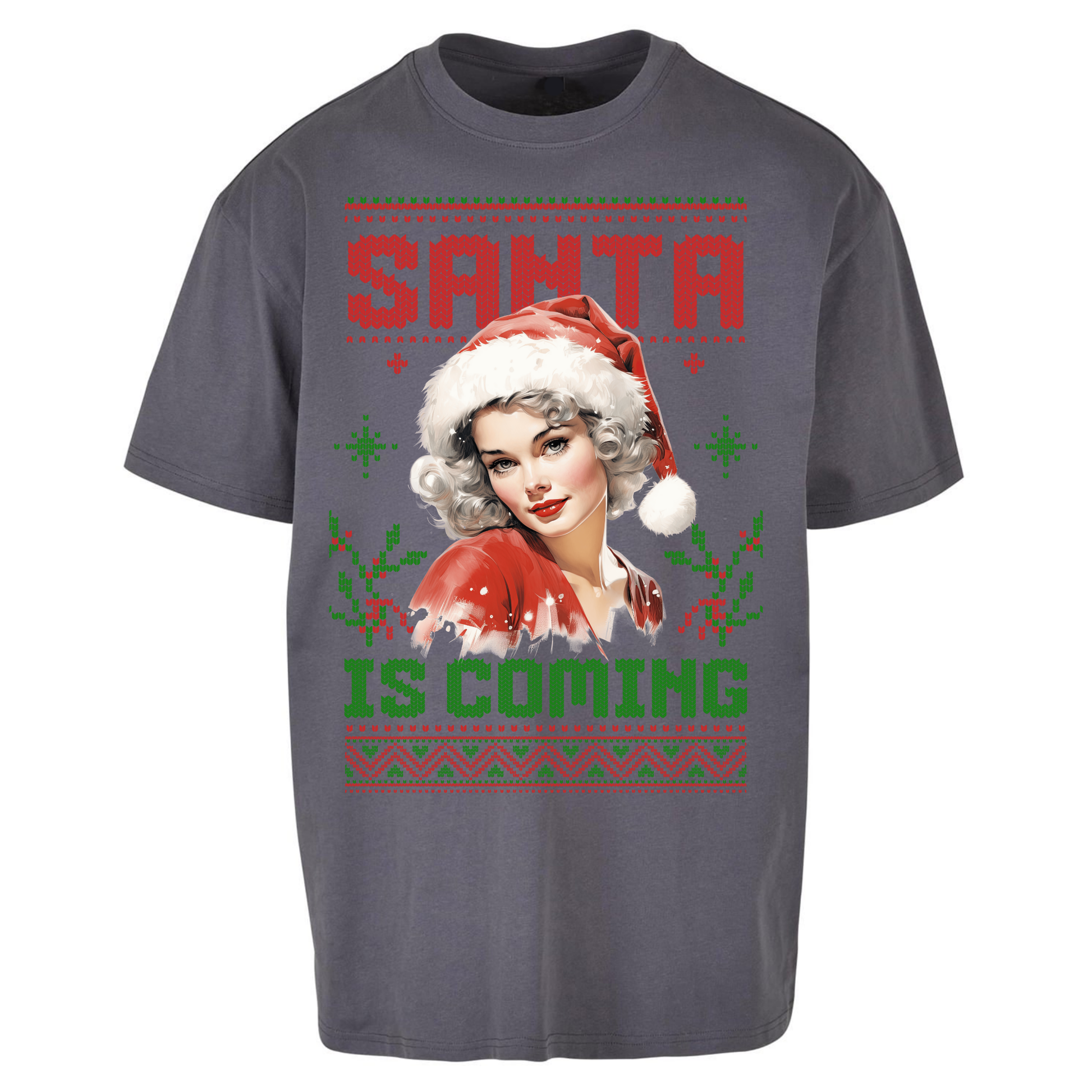 Santa is Coming Christmas Oversized T Shirts