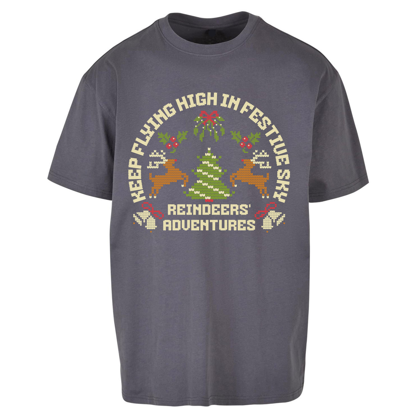 Keep Flying High In Festive Sky Christmas Oversized T Shirts