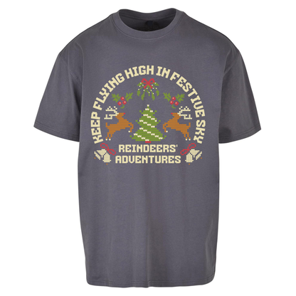 Keep Flying High In Festive Sky Christmas Oversized T Shirts