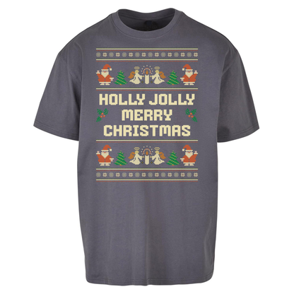 Holly Jolly Merry Christmas Oversized T Shirts