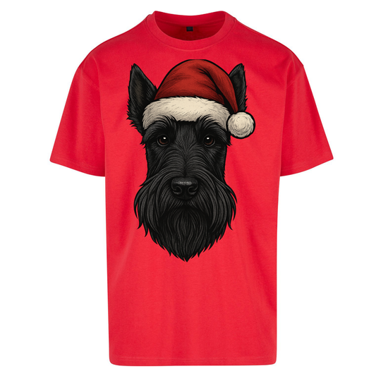 Scottish Terrier Face Christmas Oversized T Shirts