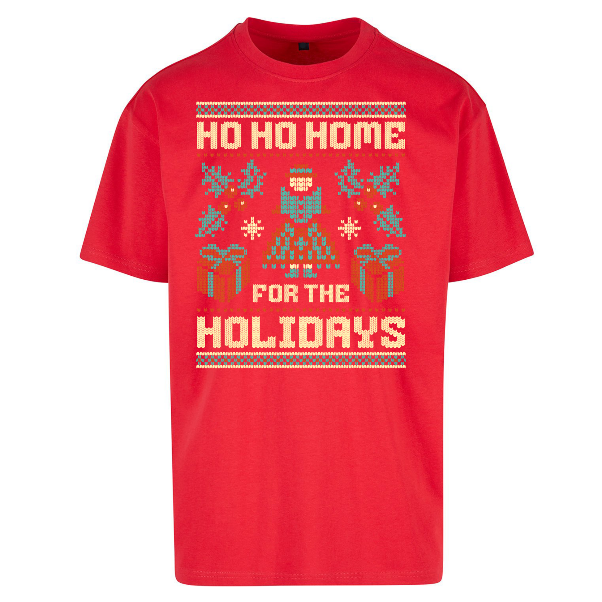 HO HO Home For the Holidays Christmas Oversized T Shirts