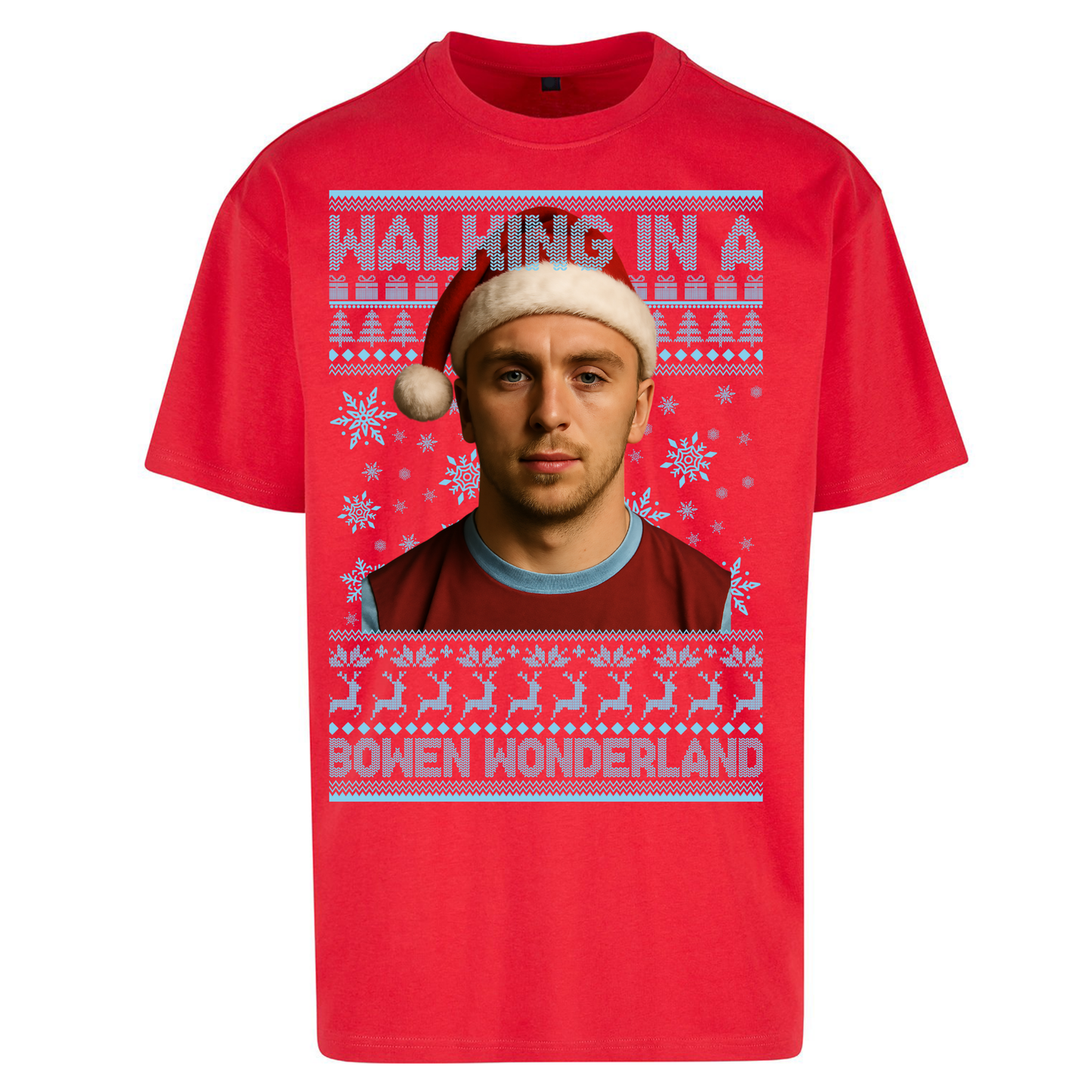 Jared Bowen walking in a Bowen Wonderland Christmas Oversized T Shirts