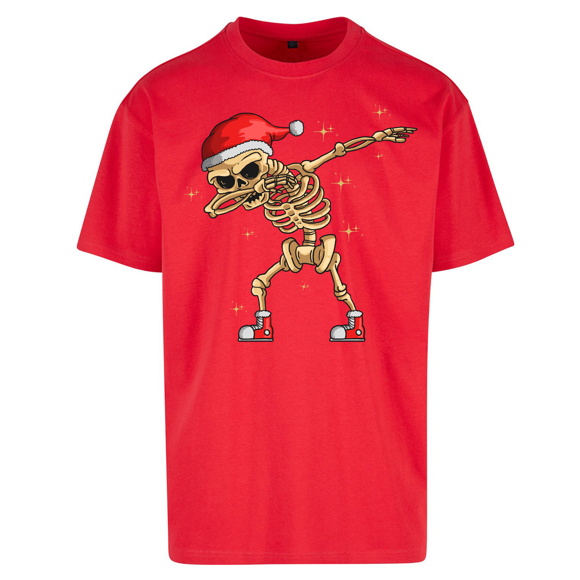 Santa Skellington Dabbing Christmas Oversized T Shirts