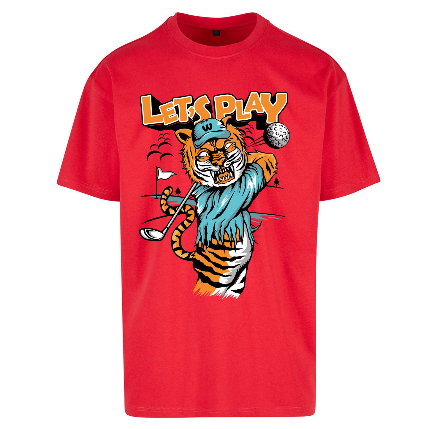 Lets Play Golf Tiger Oversized T Shirts