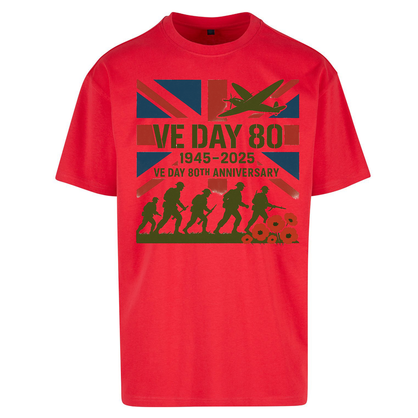 VE Day 80th Anniversary 1945 2025 Oversized T Shirts