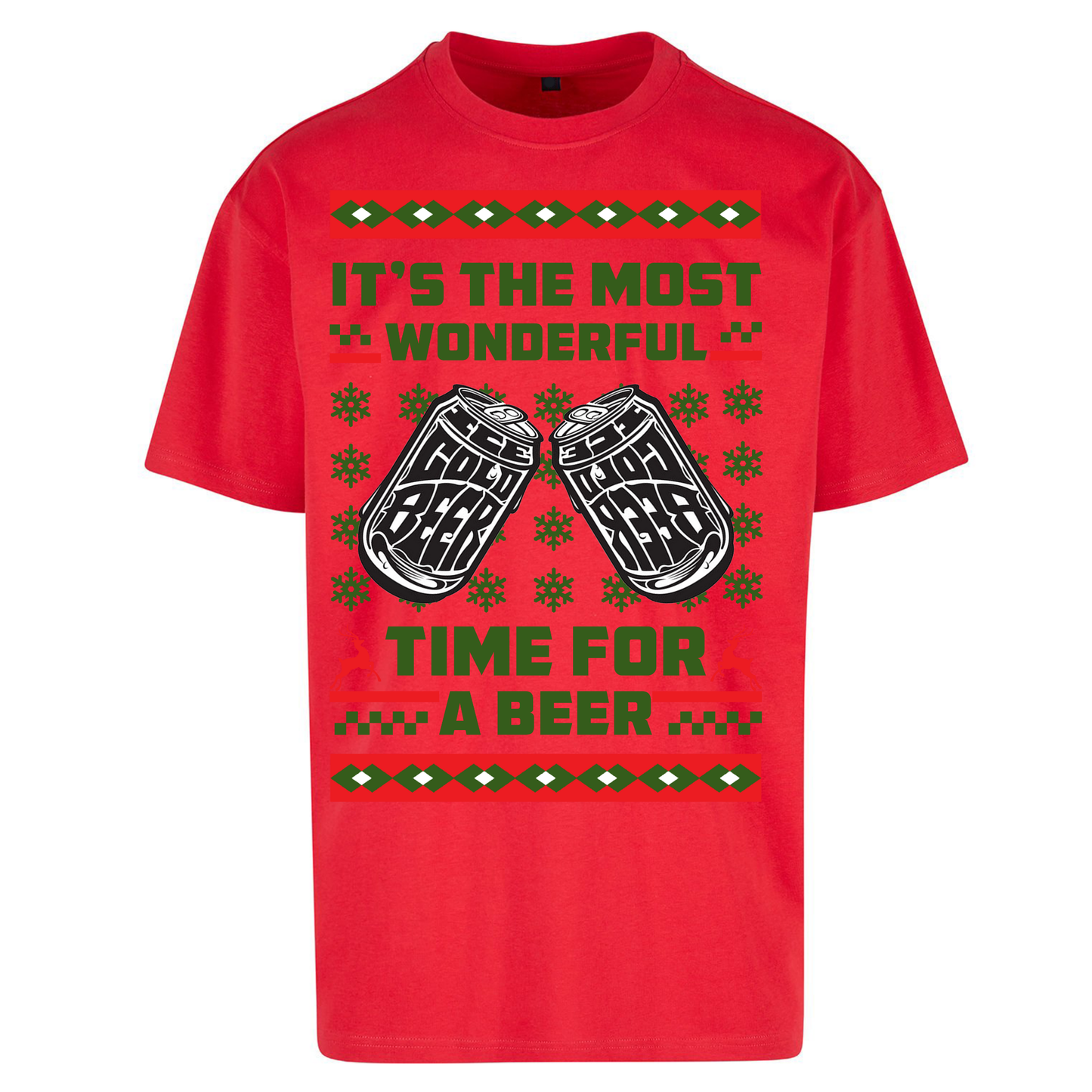Its The Most Wonderful Time For A Beer Christmas Oversized T Shirts
