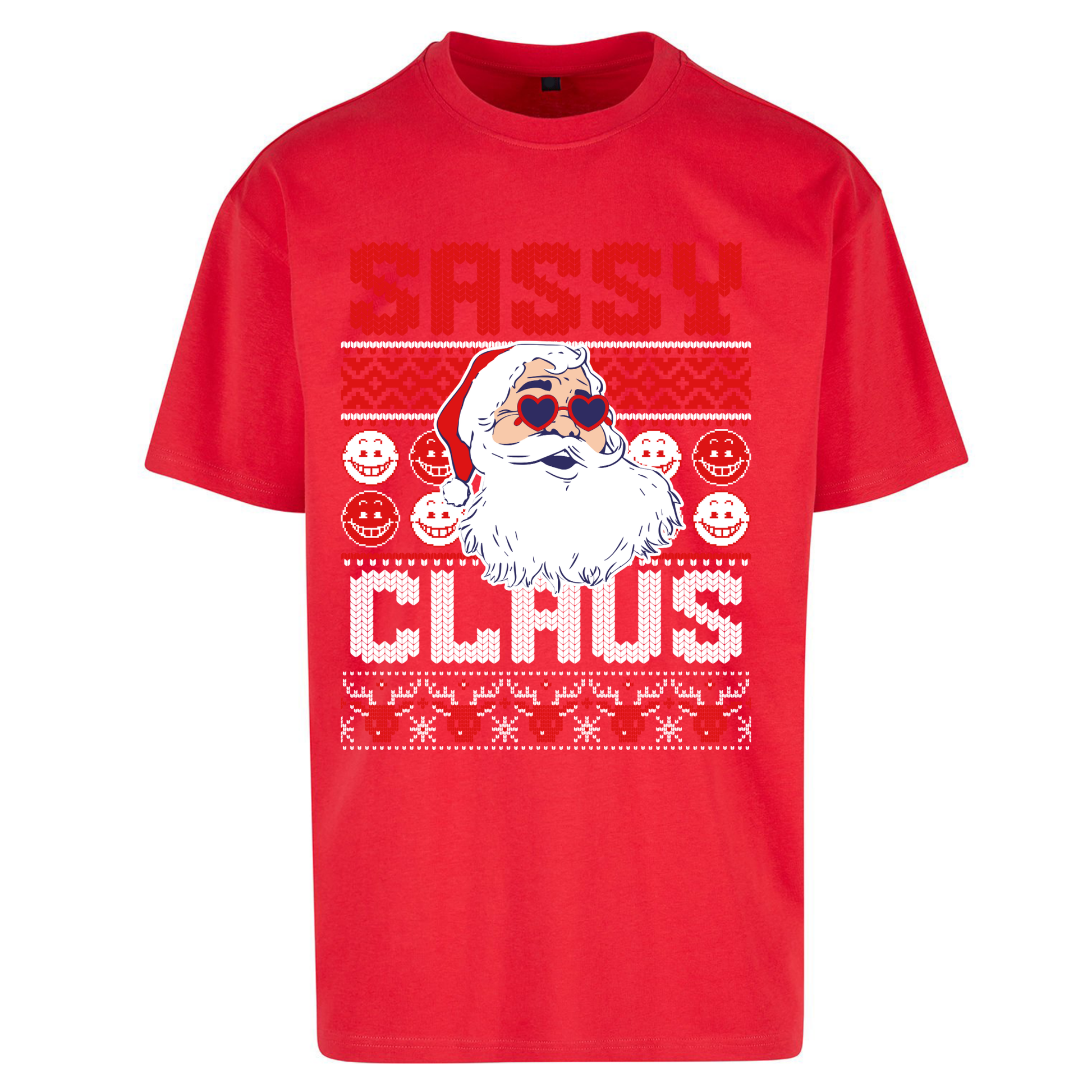 Sassy Claus Santa Christmas Oversized T Shirts