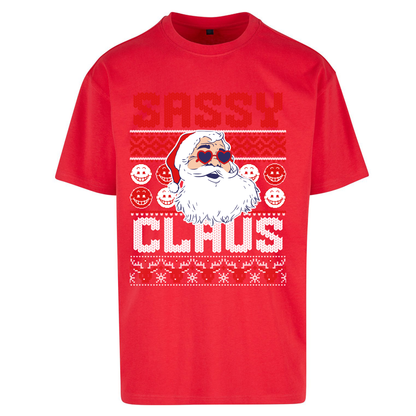 Sassy Claus Santa Christmas Oversized T Shirts