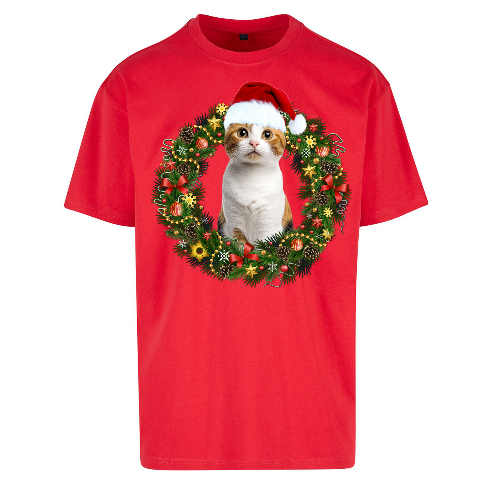 Cat Christmas Oversized T Shirts