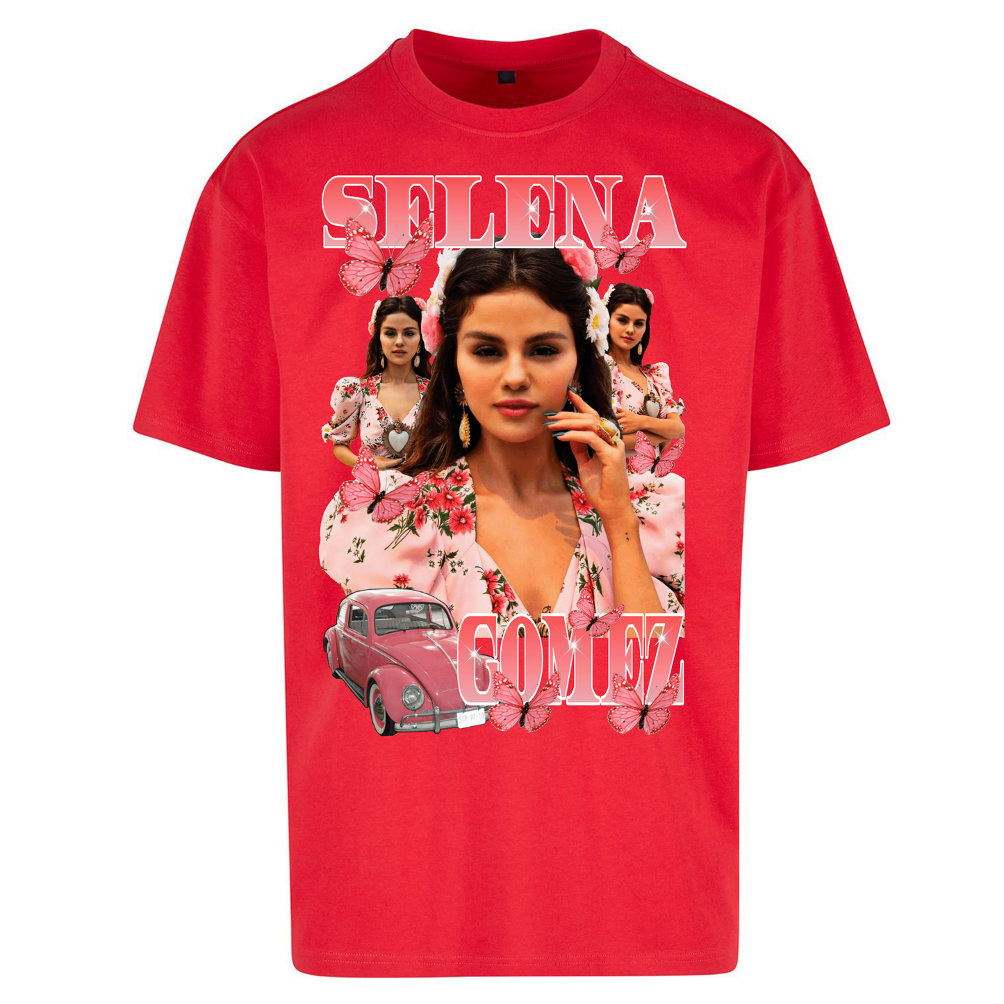 Selena Gomez Pink Oversized T Shirts