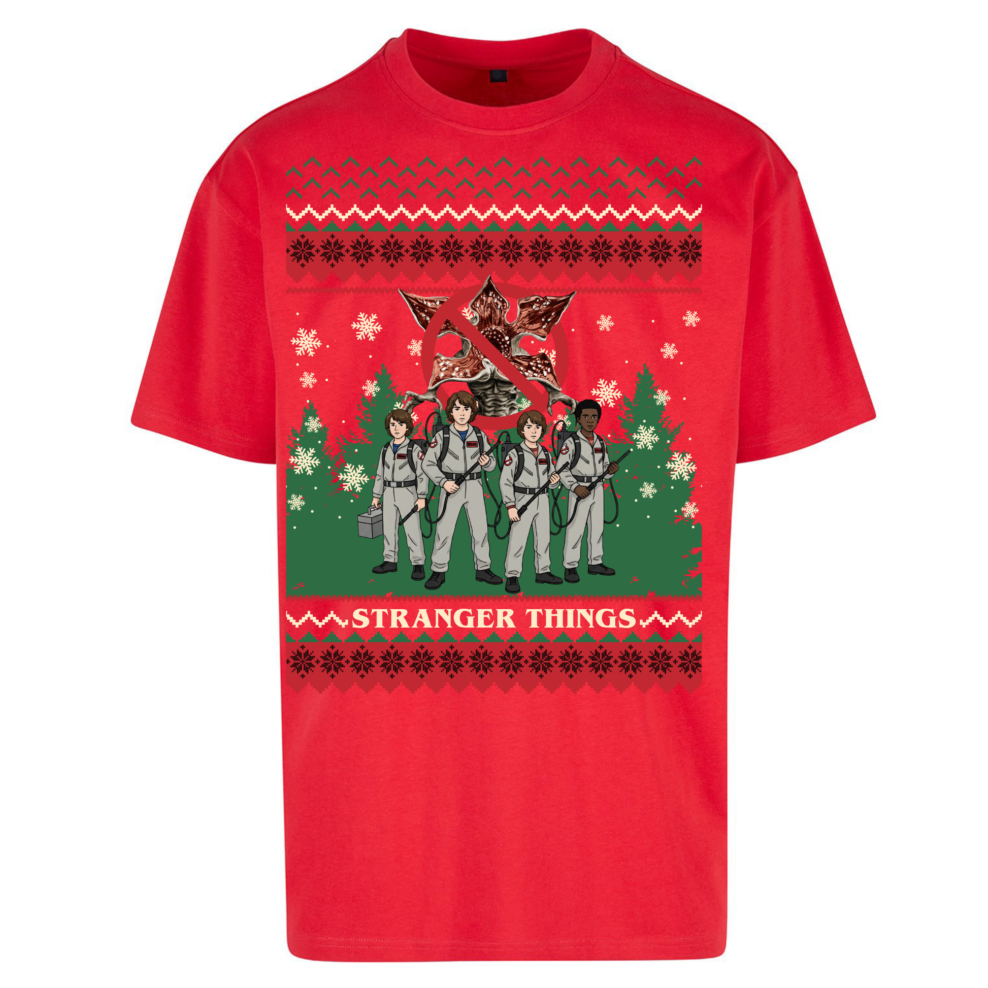 Stranger Things Demogorgon Christmas Oversized T Shirts
