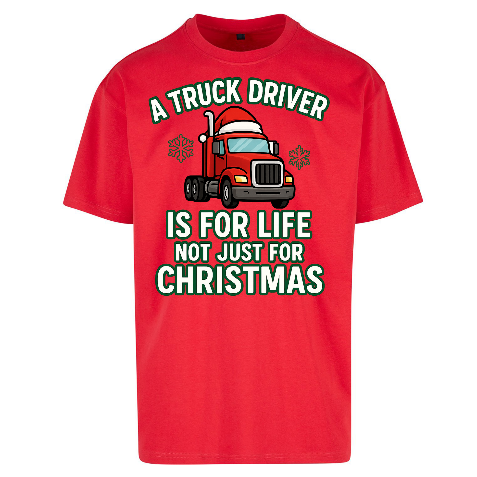 Truck Driver Christmas Oversized T Shirts