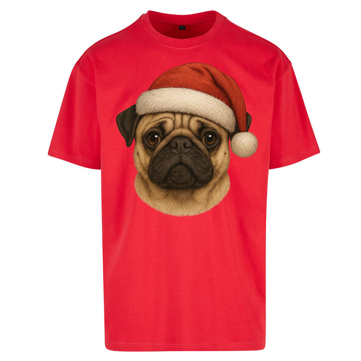 Pug Face Christmas Oversized T Shirts
