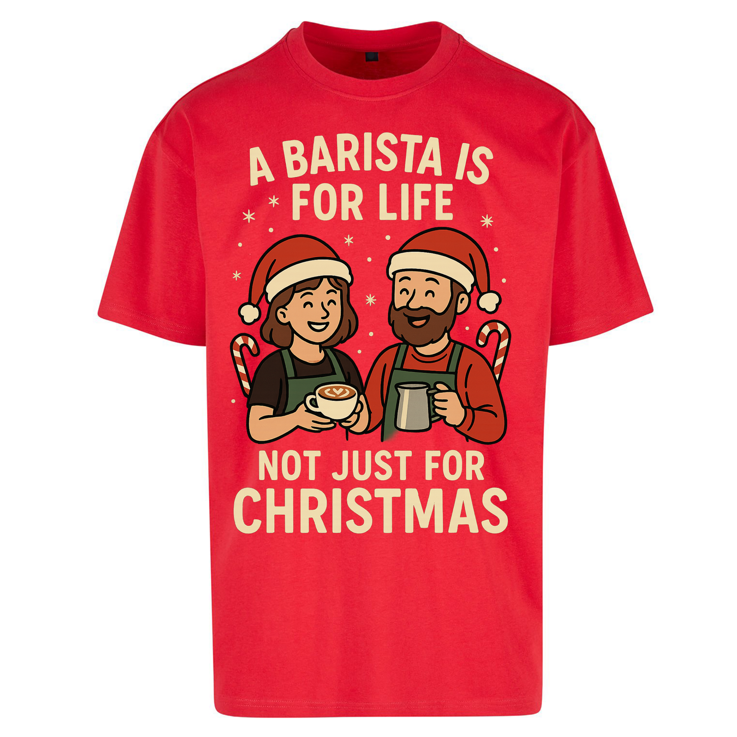 Barista Christmas Oversized T Shirts