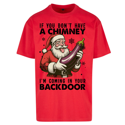 Santa Back Door Oversized T Shirt