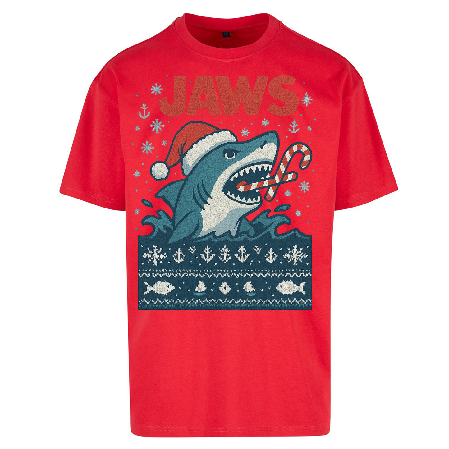 Jaws Christmas Oversized T Shirts