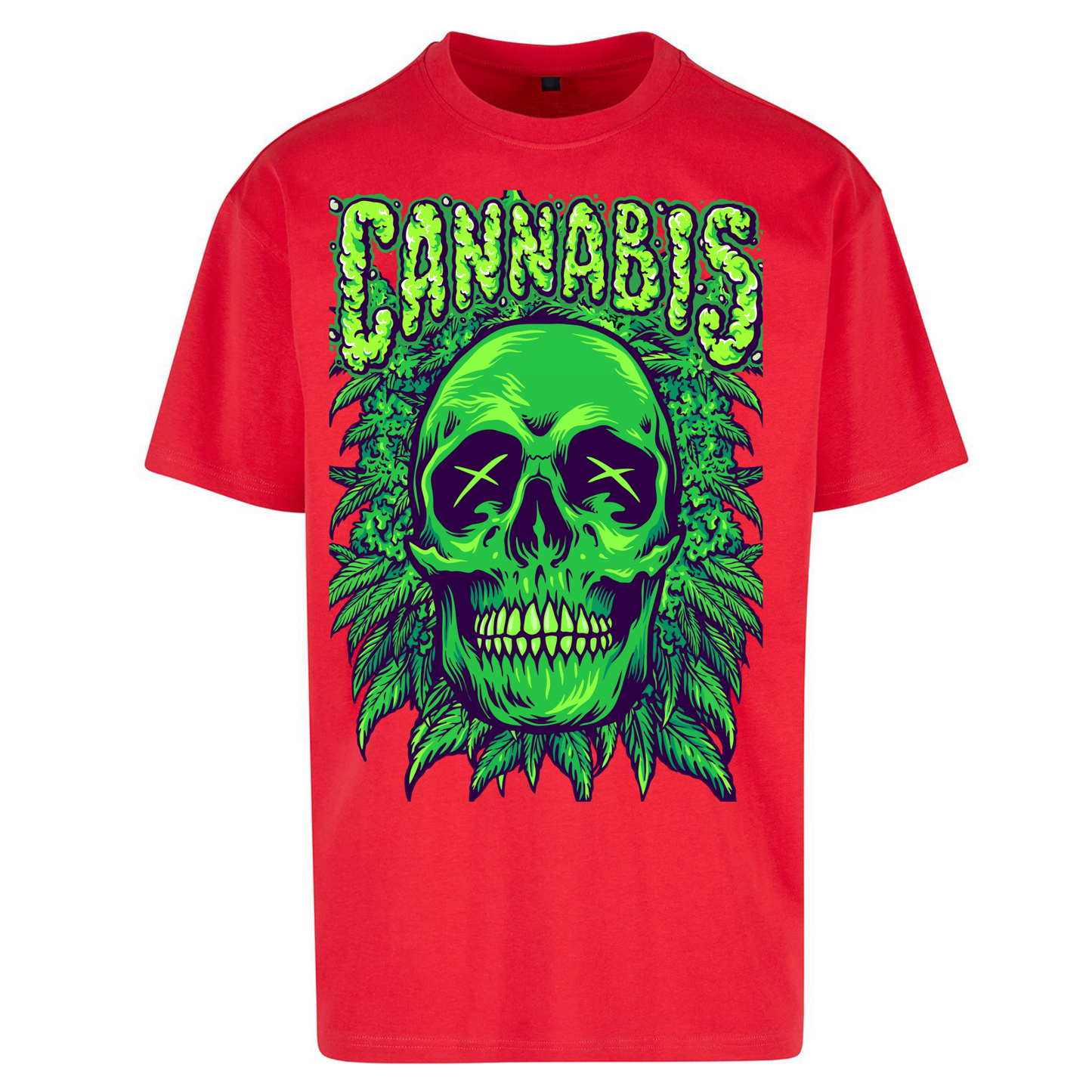 Cannabis Skull Oversized T Shirts