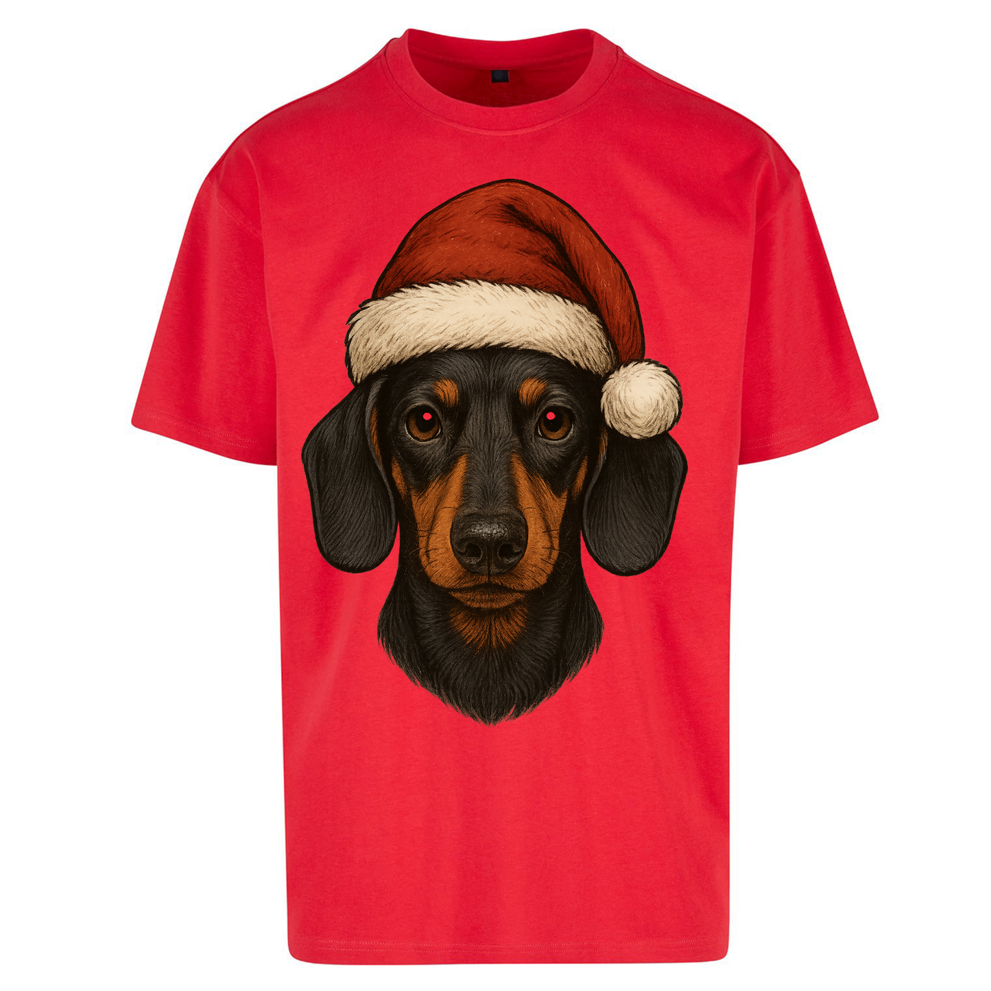 Sausage Dog Christmas Oversized T Shirt