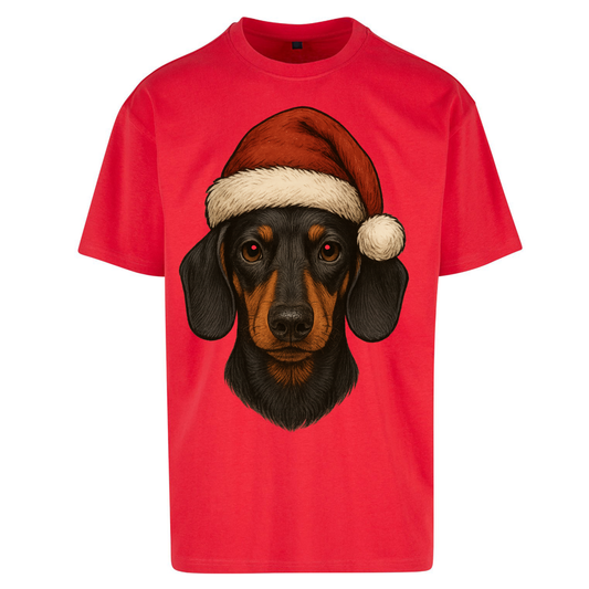 Sausage Dog Christmas Oversized T Shirt