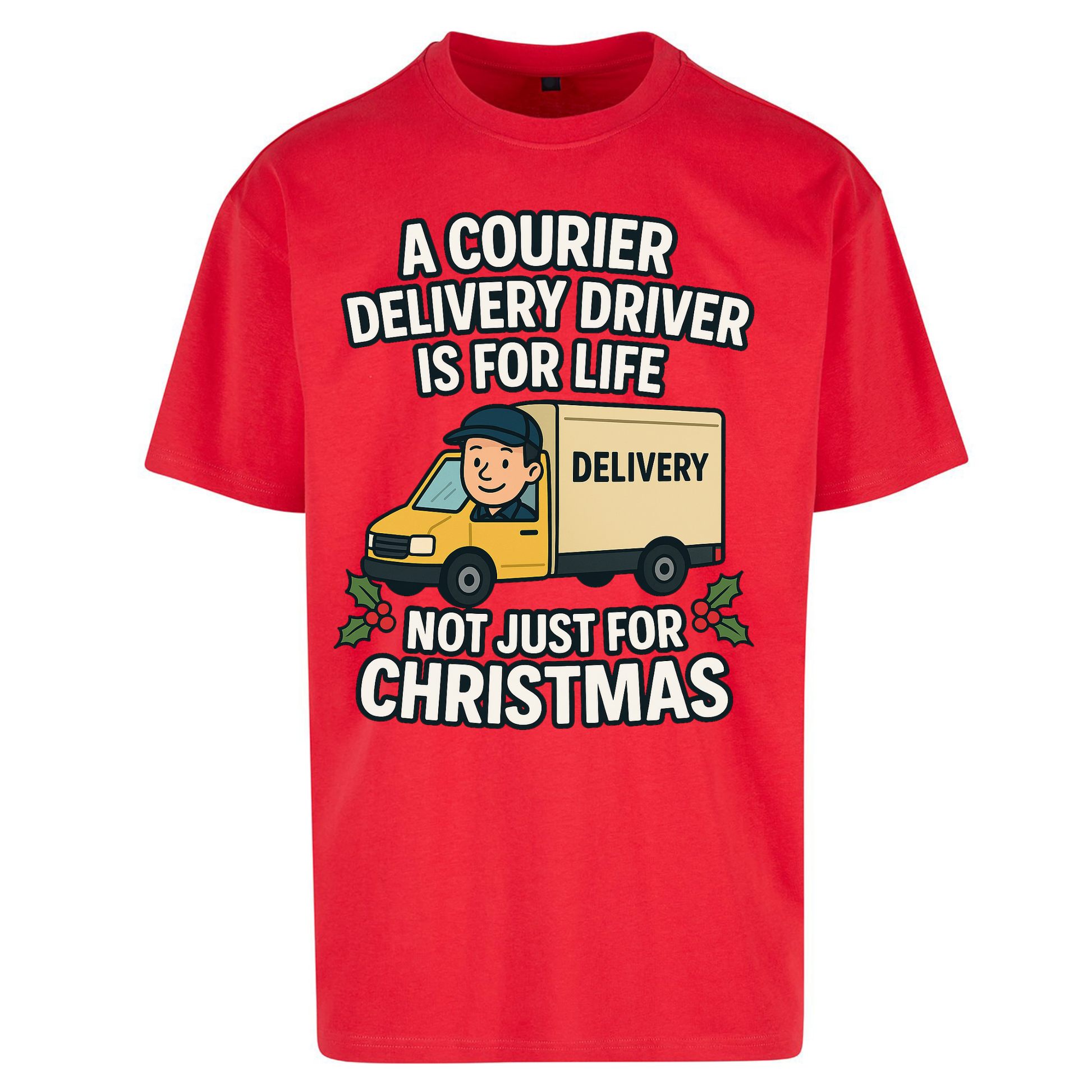 Courier Delivery Driver Christmas Oversized T Shirts