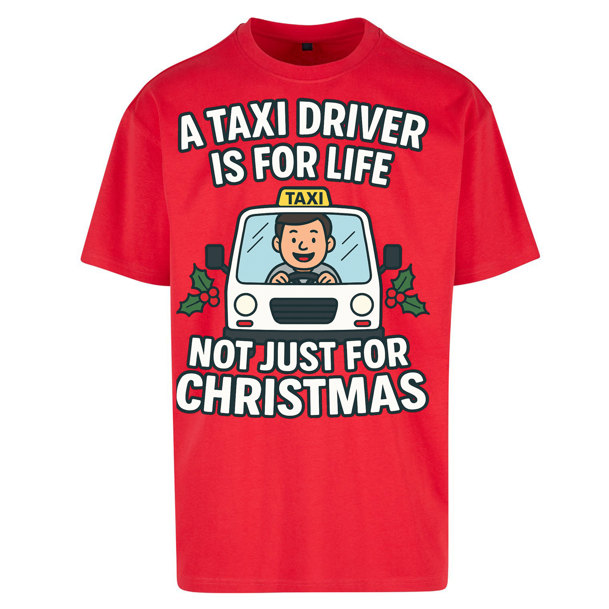 Taxi Driver Christmas Oversized T Shirts