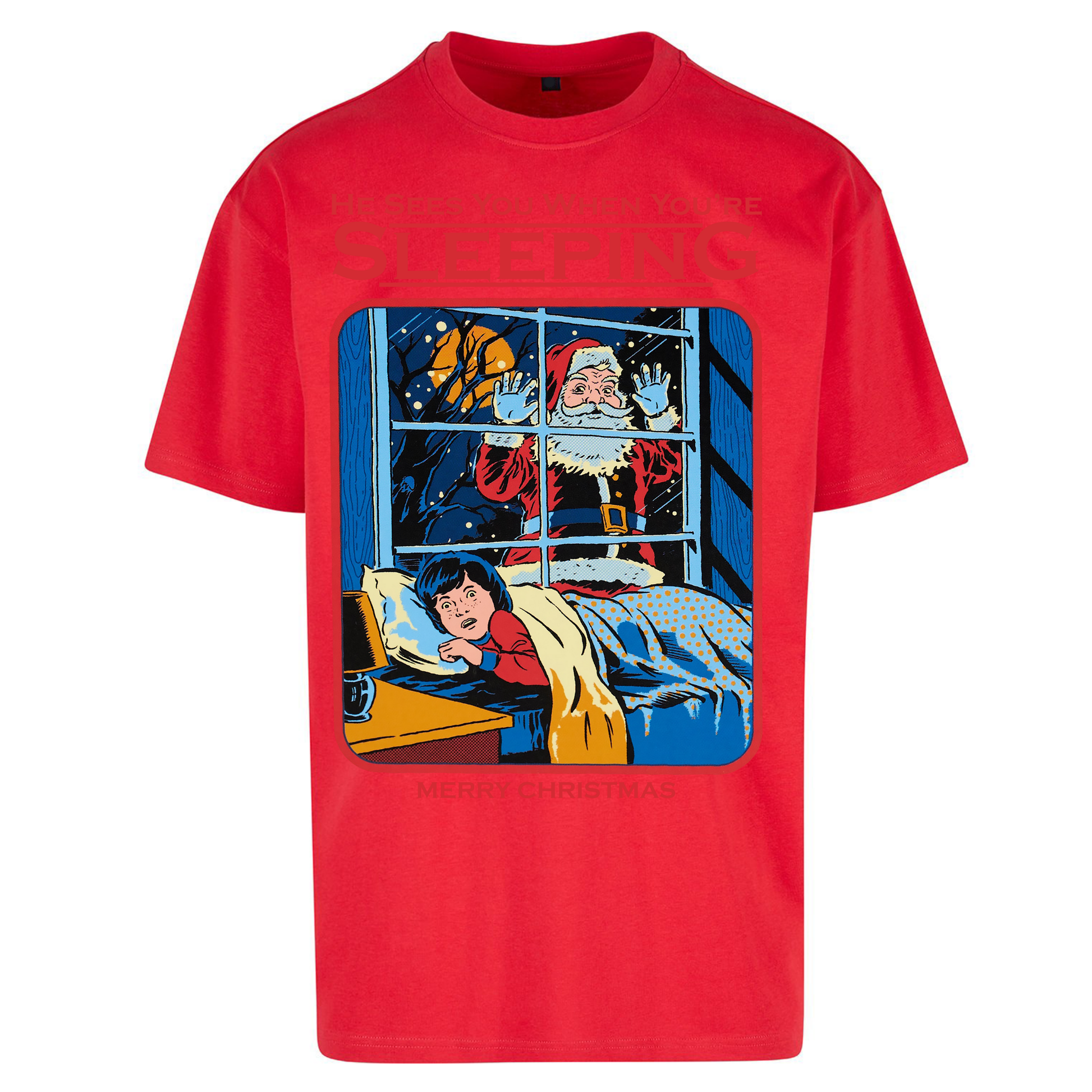 Creepy Santa Claus Christmas Oversized T Shirts