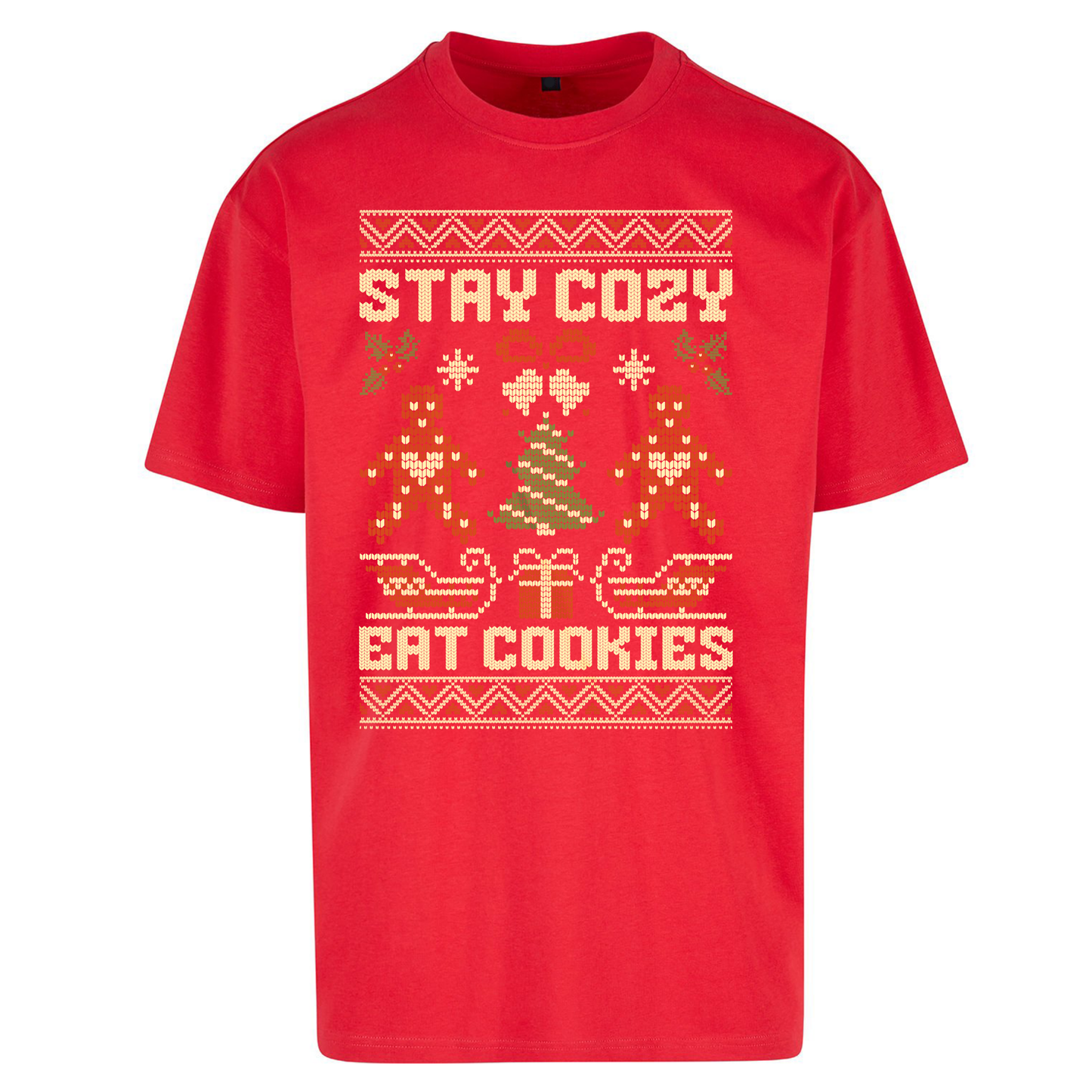 Stay Cozy Eat Cookies Christmas Oversized T Shirts