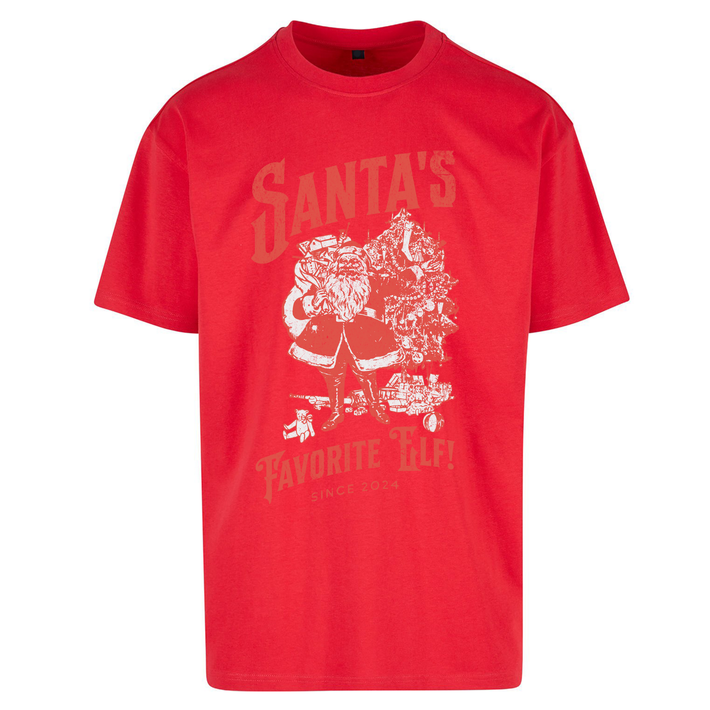 Santas Favourite Elf Christmas Oversized T Shirts